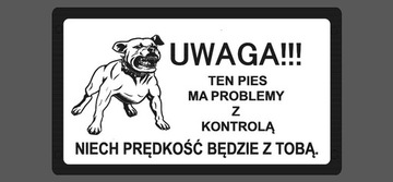 Tabliczka ostrzegawcza uwaga zły pies PITBULL