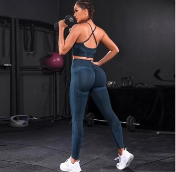 Komplet FITNESS Top SPORTOWY Legginsy BEZSZWOWE