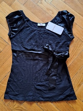 Nowa czarna bluzka bluzeczka S/36 Orsay koronka
