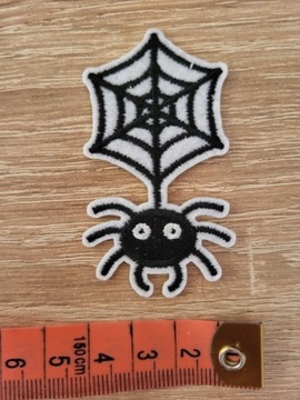 Naprasowanka pająk sieć czarny
