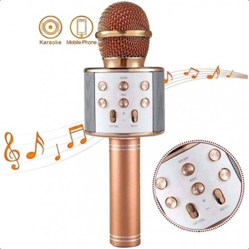 MIKROFON KARAOKE GŁOŚNIK BLUETOOTH ROSE GOLD