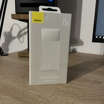 Powerbank Baseus 10000mAh 15w NOWY usb-c biały