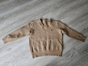 POLO RALPH LAUREN sweter wełna merynos beżowy 