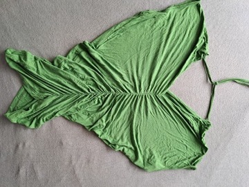 Bluzka damska Ściągacz wiazanie zielona