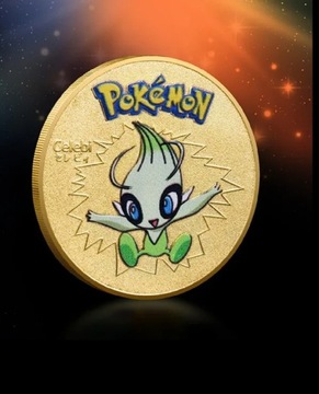 Kolekcjonerska moneta Pokemon Celebi Nowa