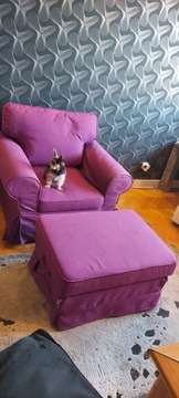 Fotel + podnóżek EKTROP Ikea