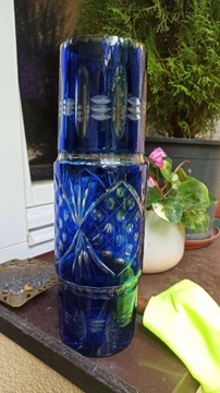 Duży wazon niebieski z PRL-u, stan idealny 30 cm