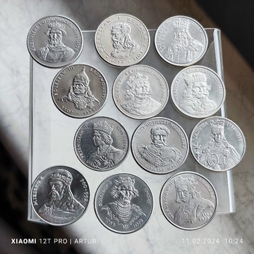12 monet,poczet królów, piękne mennicze  zest. 1