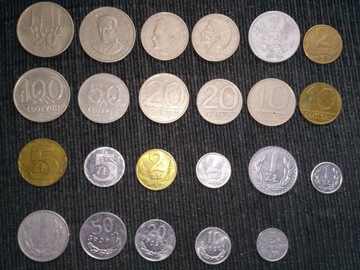 23 MONETY 5-50 groszy  1 - 100 złotych z PRL Pewex