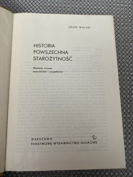 Książka „Historia Powszechna starożytność” Wolski