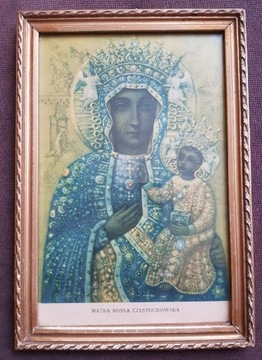 Stary obraz " Matka Boska Czestochowska"