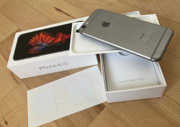 iPhone 6S 64GB, silver+black, idealny,nowa bateria