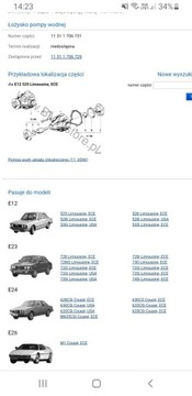 Nowe OEM Łożysko pompy wody bmw e12 e23 e24 e26