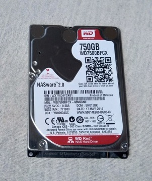 WD RED 750GB 5.4K 16MB SATA III 2.5'' WD7500BFCX