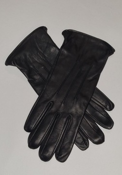 Rękawiczki skóra czarne cienkie T.Kowalski r.S