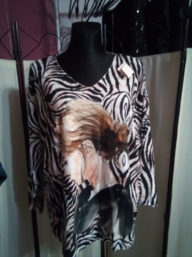 Sweterek oversize nietoperz zebra