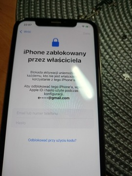 iPhone xr blokada iclud 