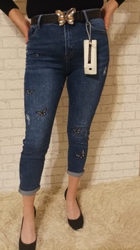 Spodnie jeans motylki