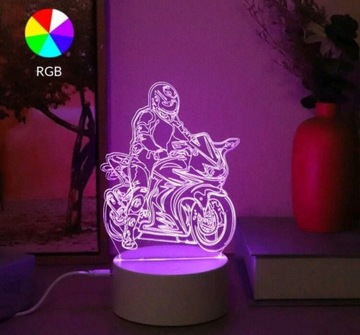 Lampa LED w formie motocykla 3D