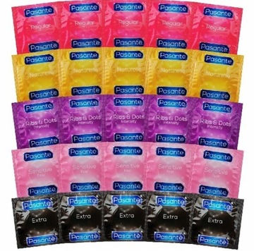 50 sztuk prezerwatyw PASANTE - MIX - 5 RODZAJÓW