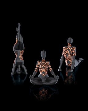 Drukowane w 3D figurki jogi- zestaw 3 -