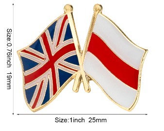 Flaga Białoruś i Wielka Brytania pin przypinka