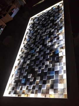 Obraz mozaika drewniana LED 