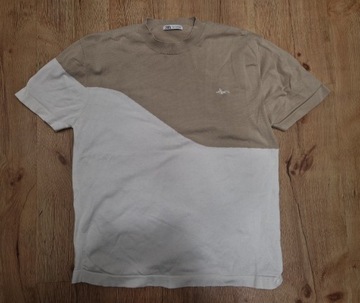 Koszulka Zara Biało beżowa T-shirt