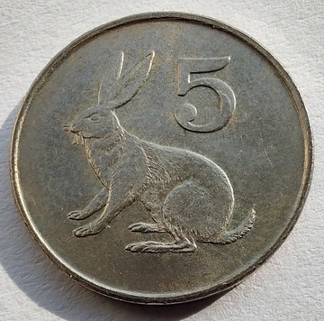ZIMBABWE 5 Cents 1997 zając okołoMENNICZA