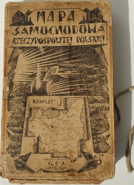 Mapa samochodowa RP z 1926 r. wyd. GEA 5 ark. z 10