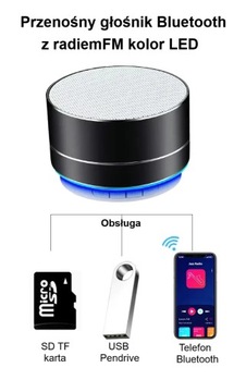 Mini głośnik Bluetooth Radio FM LED