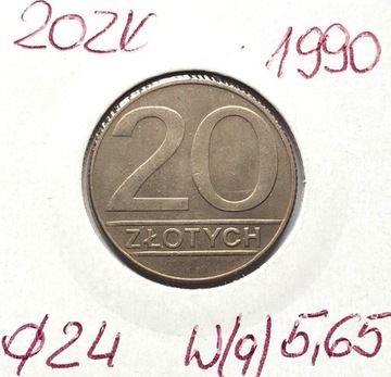 20 złotych 1990 STAN !!