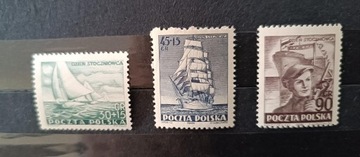 Znaczki pocztowe nr kat. 616-618 1952r