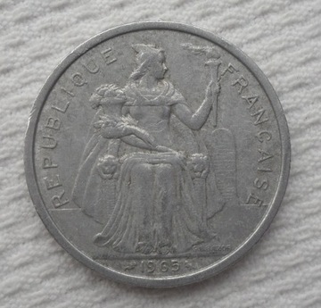 Polinezja Francuska PYF 5 franków francs 1965