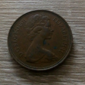 Pensy 2 New Pence 1971 r. Elizabeth II
