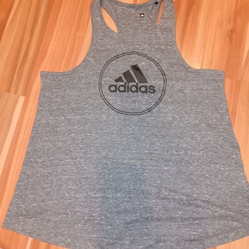 Szara sportowa koszulka na ramiączkach Adidas 