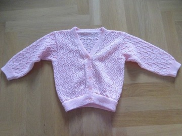 Różowy sweter ażurowy 98 104