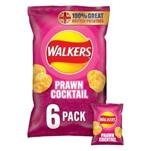 Walkers Prawn Chipsy Krewetkowe 6x25g UK