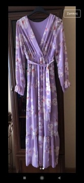 Sukienka liliowa długa włoska 