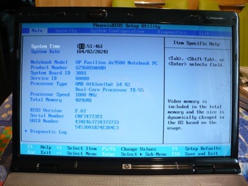 HP DV9000 - klapa, ramka, matryca,kamera