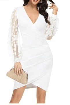 Sukienka krótka biała Laughido 