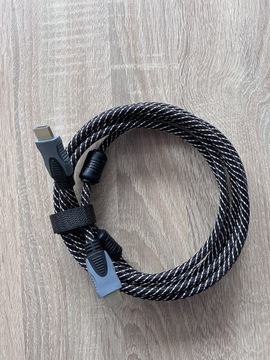 Gruby kabel HDMI w oplocie 3m