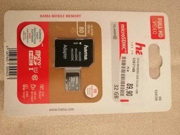 Karta Hama MicroSDHC 32GB 80MB/s 32 GB