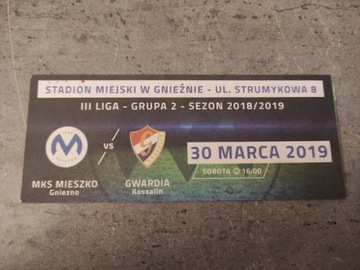 Bilet Mieszko Gniezno- Gwardia Koszalin