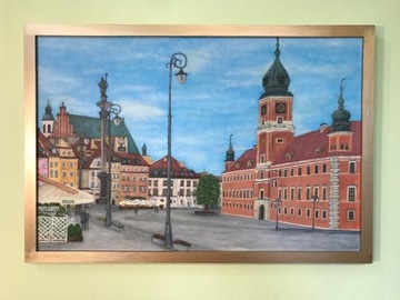 Obraz olejny  ręcznie malowany  pl. zamkowy 40X60