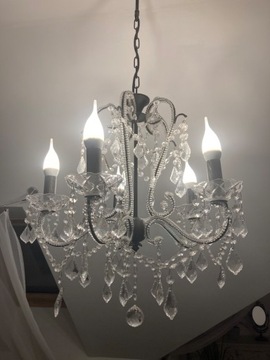 Lampa wisząca glamour z kinkietami 