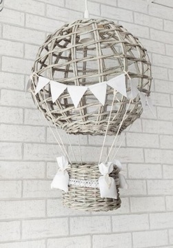 Lampa balon szary biały handmade
