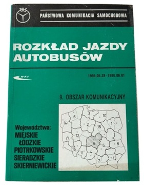 ROZKŁAD JAZDY AUTOBUSÓW PKS, ŁÓDZKIE 1995-1996