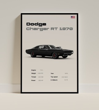 Plakat Dodge Charger RT 1970 A3