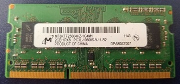 RAM DDR3 MICRON 2GB 1333MHz PC3L-10600S laptop